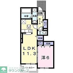 Ｍグランデ 1階1LDKの間取り