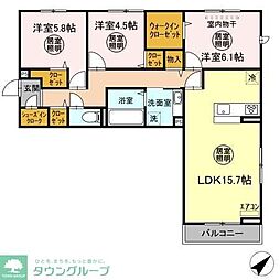 ジャンティ 3階3LDKの間取り