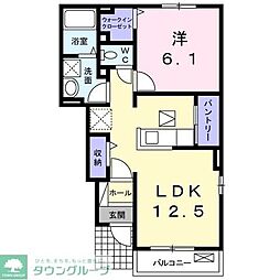 グランドハウスＭＴ5 1階1LDKの間取り