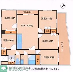 シェモア松戸 5LDKの間取図画像