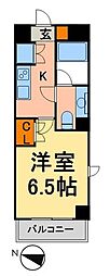 エルニシア亀有ノース 1Kの間取図画像