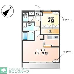 アメニティヒルズ 1LDKの間取図画像