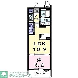 ハーモニー 1LDKの間取図画像