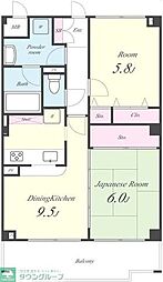 セレブリティーY 2DKの間取図画像