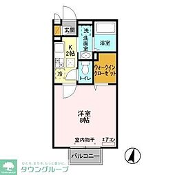 ベルハイム 1Kの間取図画像