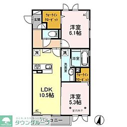 Confort 2LDKの間取図画像