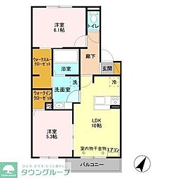 グランヒル 2LDKの間取図画像