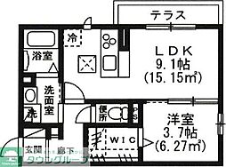 グランバニア 1LDKの間取図画像