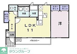 セブンサンシャイン 1LDKの間取図画像