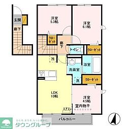 サントビーレジデンス1 3LDKの間取図画像