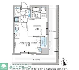 パークアクシス柏の葉 1LDKの間取図画像