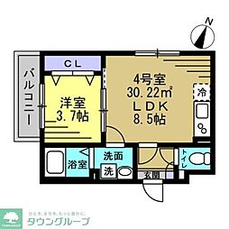 AJ南流山 1LDKの間取図画像