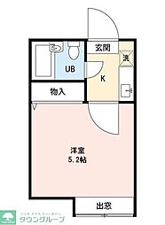 パティオ稔台A 1Kの間取図画像