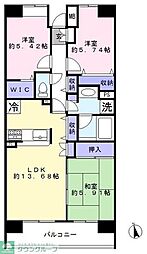 ベルドゥムール柏湯元温泉 3LDKの間取図画像