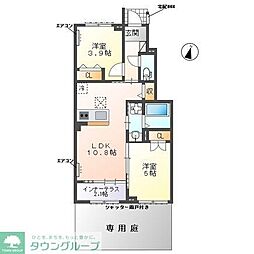 ヴァンベール 2LDKの間取図画像