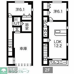 ノヴァンタノーヴェB棟 2LDKの間取図画像