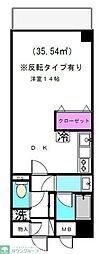 オアシス2000 ワンルームの間取図画像