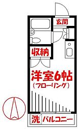 コーポたつみ 1階1Kの間取り