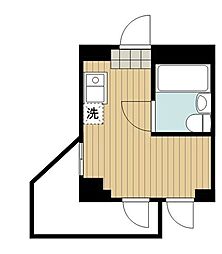 西武国分寺線 東村山駅 徒歩10分の賃貸マンション 4階ワンルームの間取り