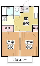 サンヴィレッジ多摩湖 1階2DKの間取り