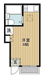 アルシオン 1階ワンルームの間取り