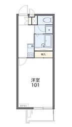 レオネクストレグルス 1Kの間取図画像