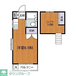 サンライトパストラルＢ 1階ワンルームの間取り