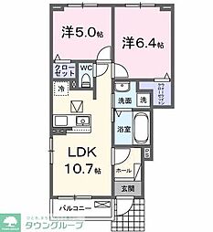 ＲＳＲ（アールエスアール） 1階2LDKの間取り