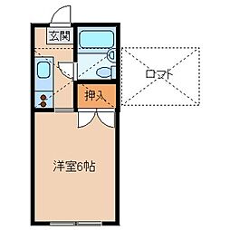 エステート南街 1階1Kの間取り