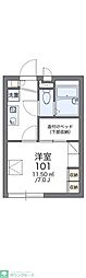レオパレスエヌ　ファミール 2階1Kの間取り