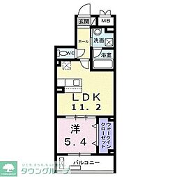 メイガーデン 3階1LDKの間取り