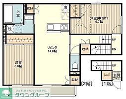 フォレ田無 2階2LDKの間取り