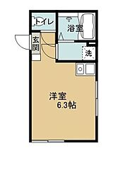 ノーブル・コート柳沢 1階ワンルームの間取り