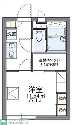 レオパレスイーリス 2階1Kの間取り