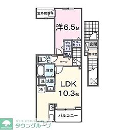 ピースフルIII 1LDKの間取図画像