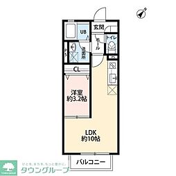 テイクホームズ 2階1LDKの間取り