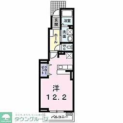 サンリット・レジデンス　II 1階ワンルームの間取り