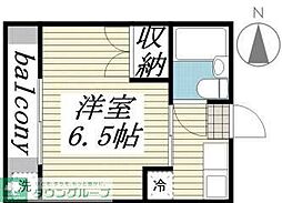 サンアベニュー師岡 2階1Kの間取り