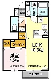 ルミエール 1階1LDKの間取り