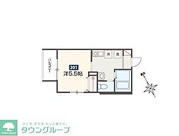 ＭＥＬＤＩＡ東村山 2階1Kの間取り