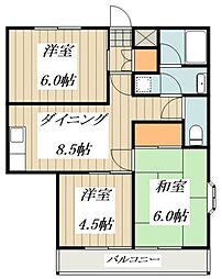 アメニティ国分寺 1階3DKの間取り