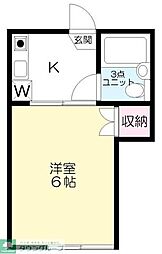シャトレ清瀬 1階1Kの間取り