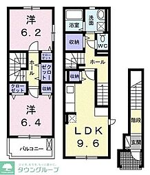 ベル・フルール 2階2LDKの間取り