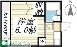 サンアベニュー師岡 ワンルームの間取図画像