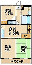 クレール給田 3LDKの間取図画像