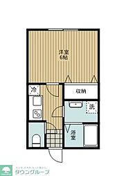 セカンドステージ東久留米 1Kの間取図画像