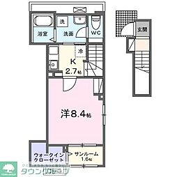 ベルアンジュ 1Kの間取図画像