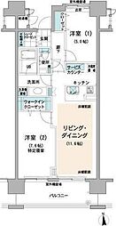 ロイヤルパークス荻窪 2LDKの間取図画像