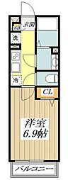 リブリ・アヴニール 1Kの間取図画像