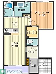 ラ・ヴィラーチェ二番館 1LDKの間取図画像
